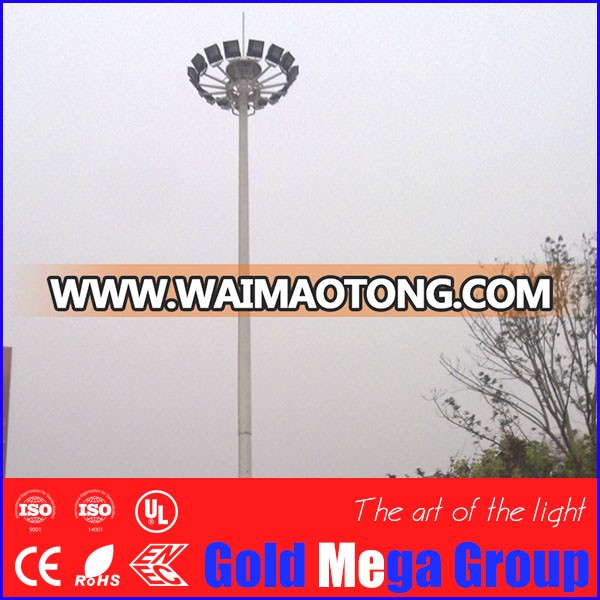 15-35m high pole light/high mast lighting tower steel square landscaped outdoor lighting monopole high mast tower